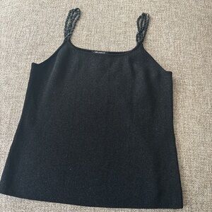 Elegant Black Camisole with Beaded Straps